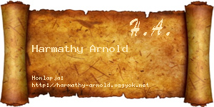 Harmathy Arnold névjegykártya